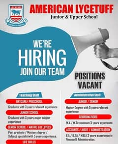 - Female teacher Required For American Lycetuff ZZR