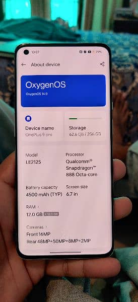 brand new condition OnePlus 9 pro 12/256 is up for sale 10