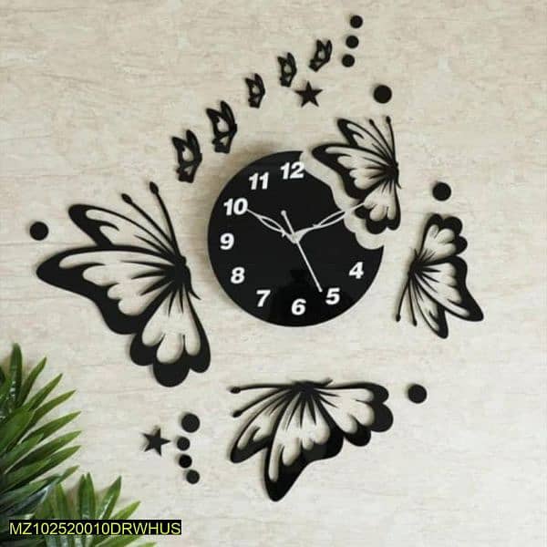 butterfly Design wall clock free delivery 03095666140 1