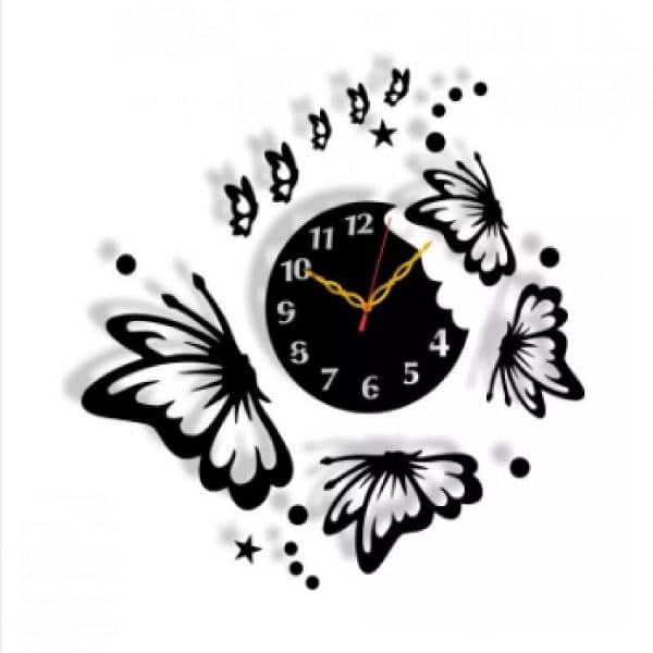 butterfly Design wall clock free delivery 03095666140 2