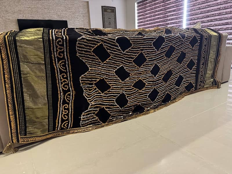 Indian shawl gaji silk heavy Mukaish work 1