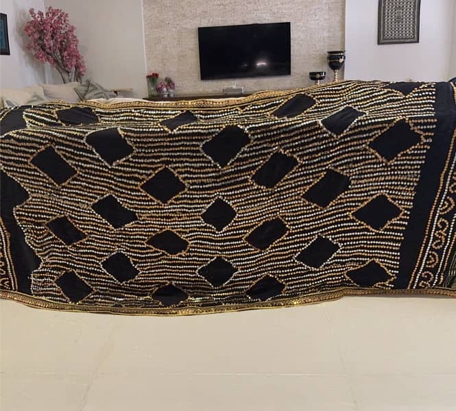 Indian shawl gaji silk heavy Mukaish work 3