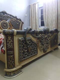 Heavy Noorani Bed King Size Bed With 3 Door Cupboard 0