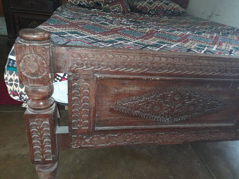 pure wooden bed in good condition 1