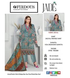 3 Pcs Women's Unstitched Lawn Digital Print Suit