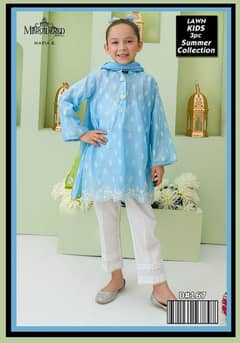 3 pcs suit | girl's dress | unstitched lawn | embroidered suit| lawn