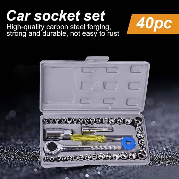 40pcs Aiwa Socket Wrench Tool Kit & Screwdriver And Socket Set 6