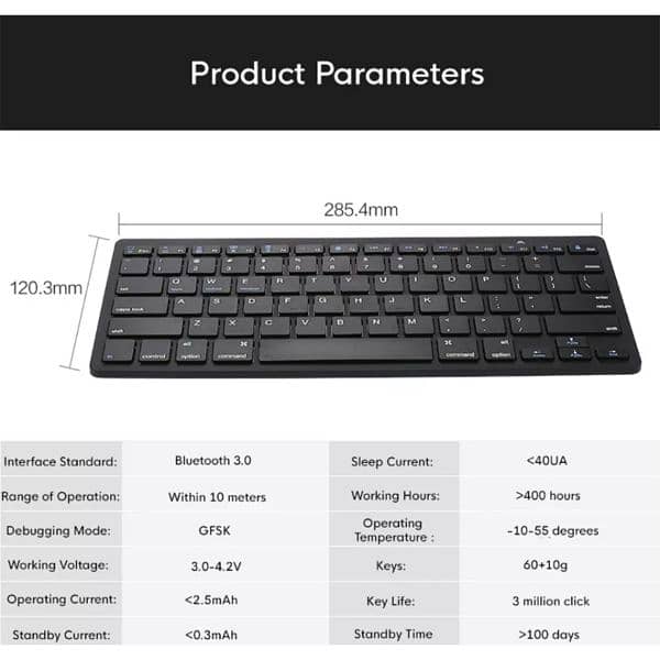 X5 Wireless Bluetooth Keyboard Ultra-Thin Mini Silent Office Keyboard 3