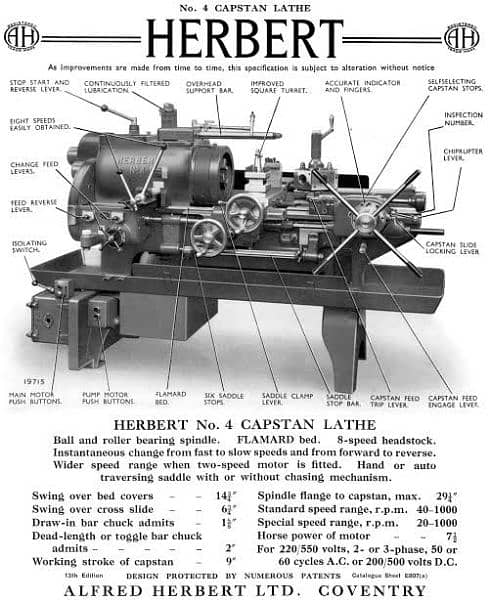 Herbert no 4. Capstan Lathe Machine 0