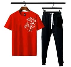 2 PCs printed polyester Printed T-shirt and Trouser 0