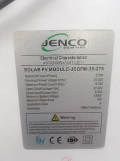 JINCO SOLAR PLATE 285 WATT