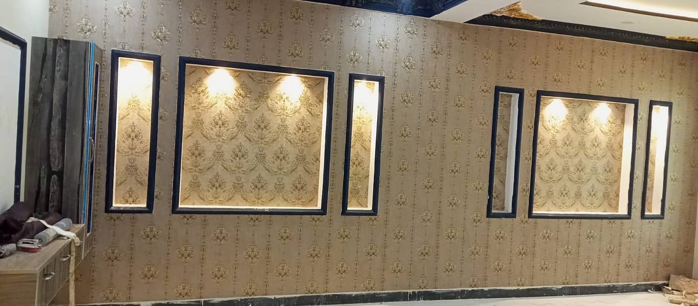 partitoin / folding door lasani door wallpaper PVC panel /fluted pane 5