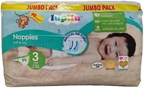 Lupilu Nappies Imported from UK Size 3 Jumbo Pack 98 nappies