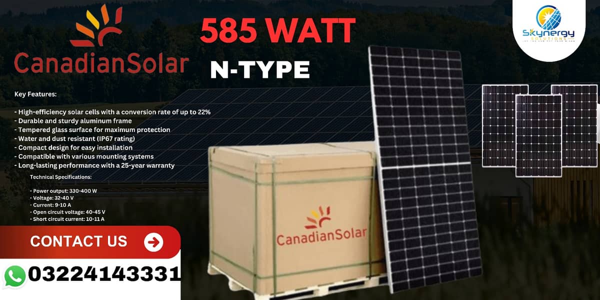 Solar Panels | Canadian | Longi | Jinko 585watt Solar Panel 0