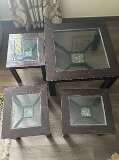 one center table and 3 side tables 0