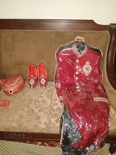 sherwani with patkha and shoes