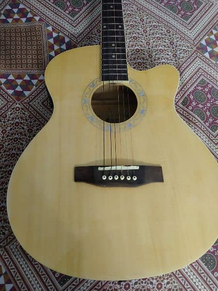 Semi Acoustic Guitar With Digital Tuner Display and Capo 1