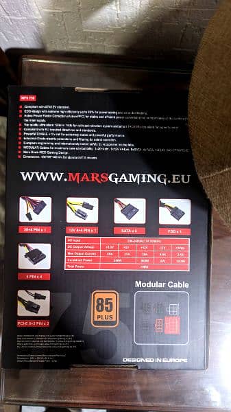 Mars Gaming 750watt 85+ Gaming PSU 2