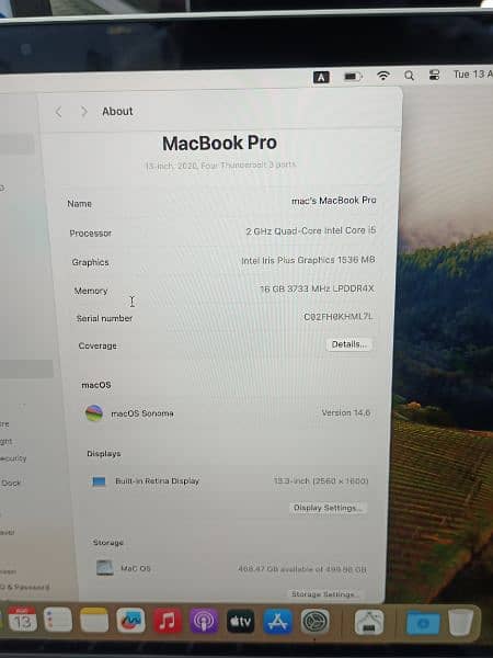 LIKE NEW MACBOOK PRO 2020 CTO 13 TOUCHBAR I5 Q-C 16GB 512GB 9 CYCLE 2