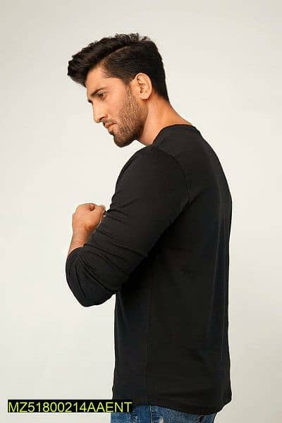 1 pc's men stitched Jersey plain t shirt ,black 1