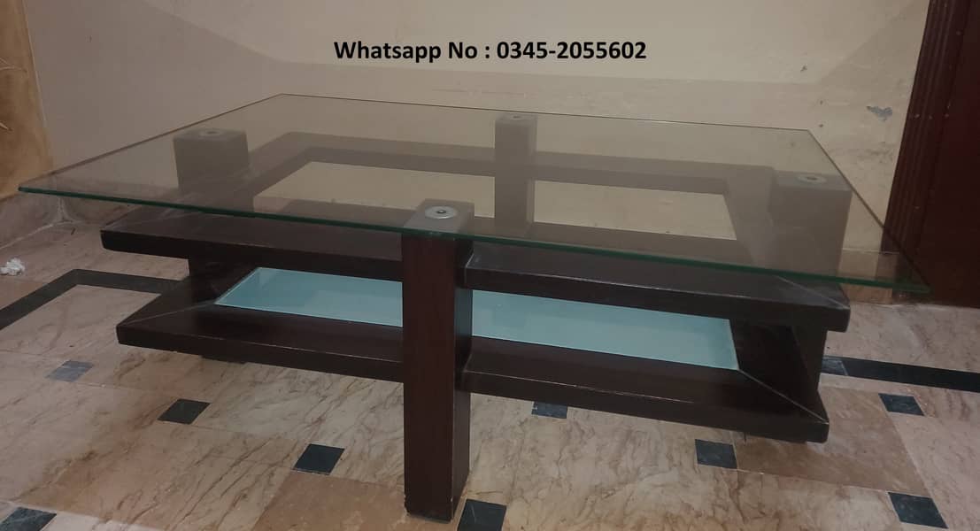 Wooden & Glass Table for Sale 1