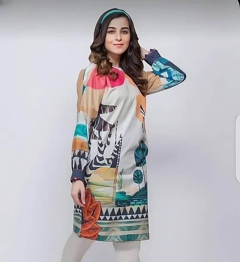 1 PC women's unstitched Printed lawn 0