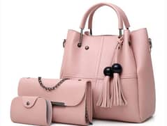 women leather plain handbag