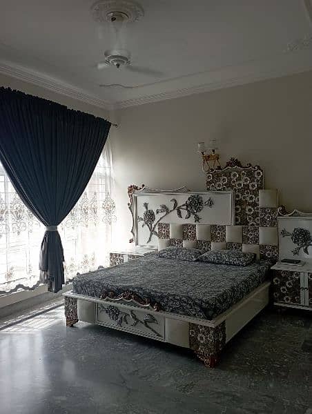 White and Grey flowery bed set 10