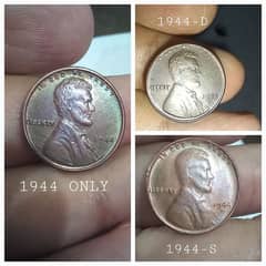 USA SET OF 1944, 1944-S, 1944-D LINCOLN PENNIES | RARE AND OLD COINS |