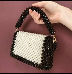 White and Black Hand Bag- Two Color Bag 0