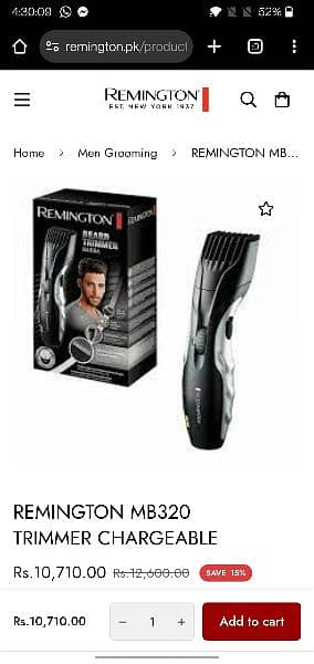 REMINGTON MB320 TRIMMER CHARGEABLE 3