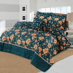 7 pcs cotton printed comforter set