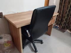 Wood Computer Table with Drawers and Office Chair Included 0