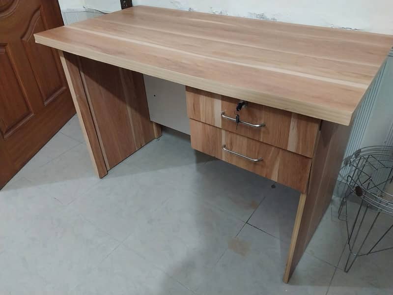 Wood Computer Table with Drawers and Office Chair Included 3