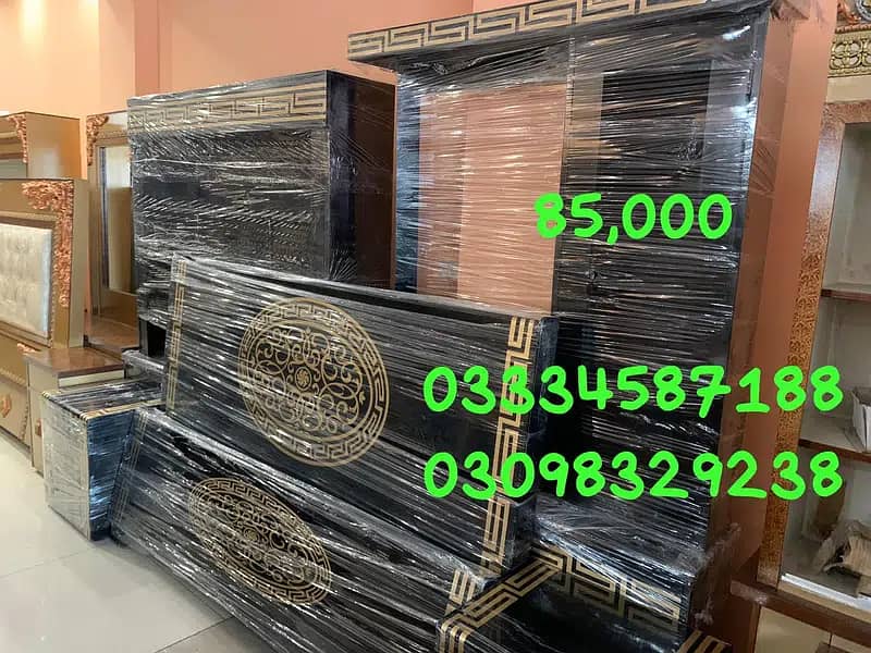 king size Bed /  Double Bed set/wooden bed set / side table/furniture 5