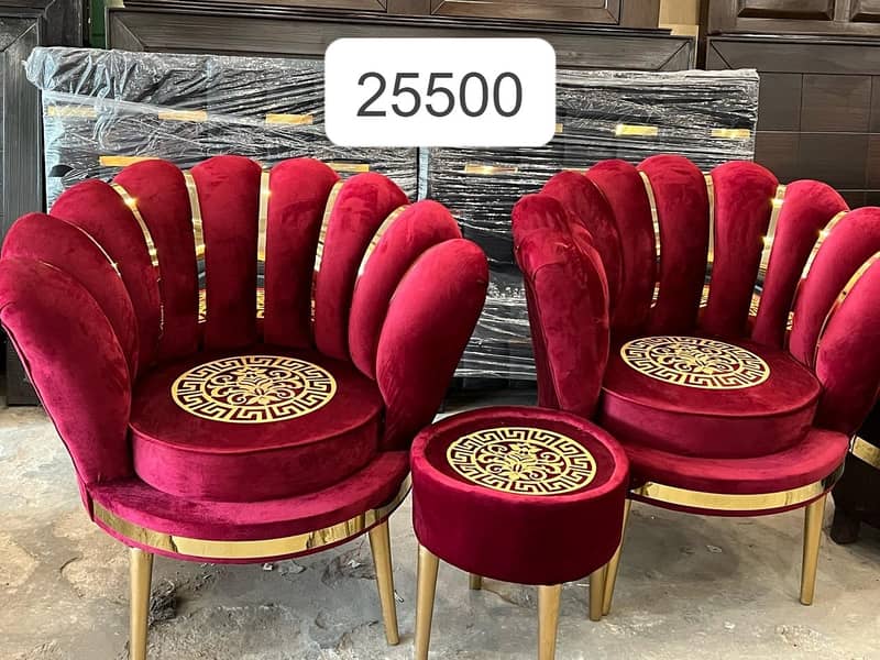 sofa chairs/ chairs / bed room chairs/poshish chairs/chair with table 1