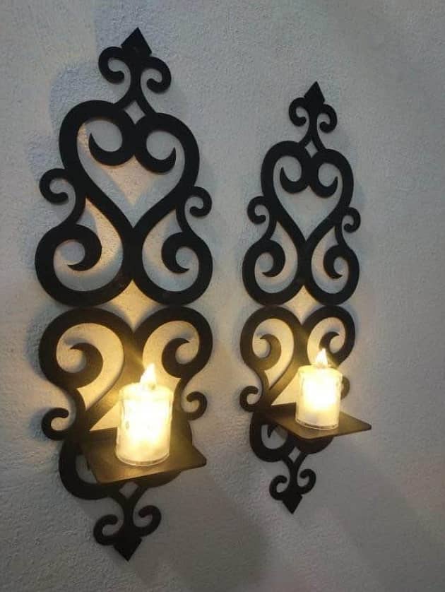 2Pcs Candle Holder Wall Decorations Set 1