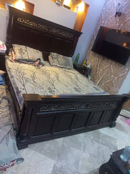 Double bed with mattress  side tables and dressing table as well 1