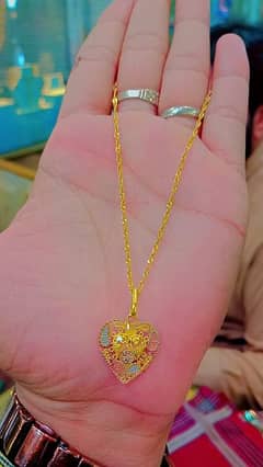 gold set necklace chain locket  21 karet