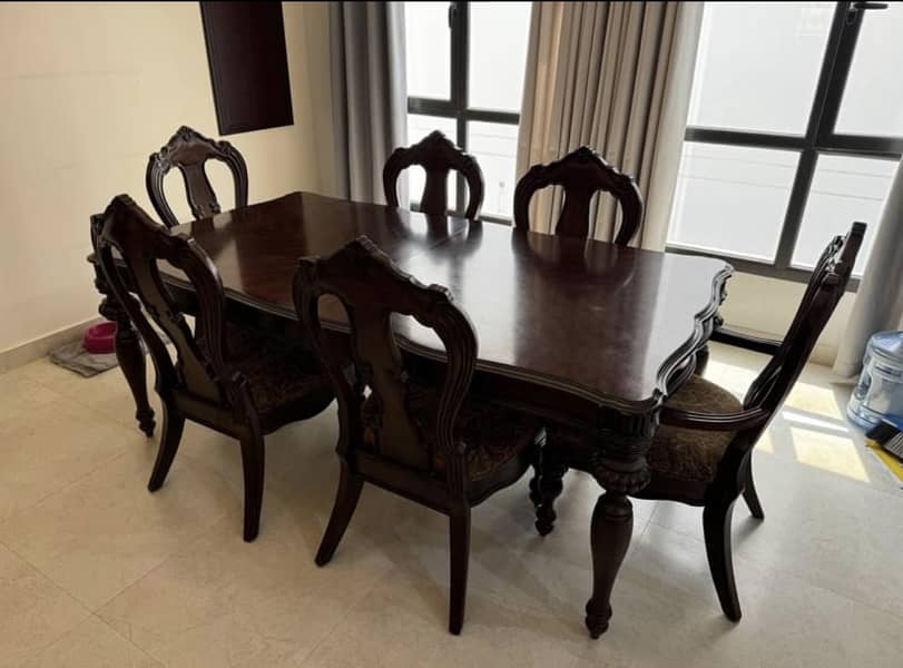 Imported extendable pure wooden dining table 1