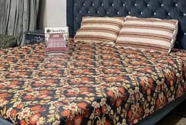 3pcs cotton printed double bedsheet 0