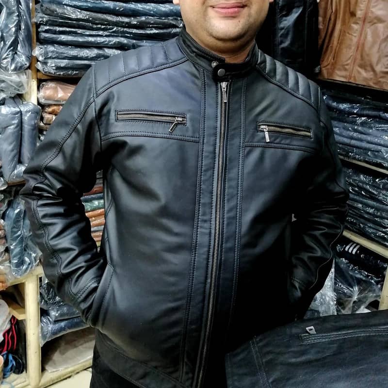 Original leather jacket | Black Gents Pure Leather Fashion Jacket One 1