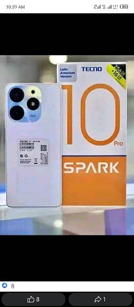 Tecno Spark 10 pro 8+8 GB 128 complete box 7 month warranty 2