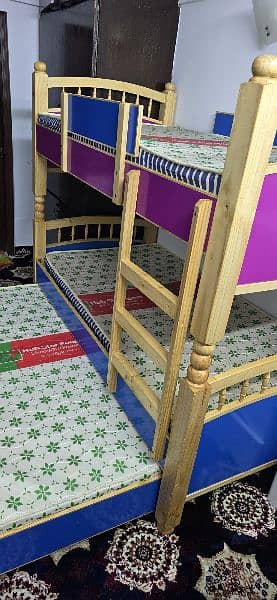 Tripple wooden Bunk bed  few month used 1