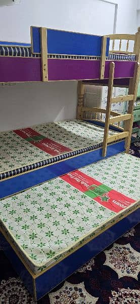 Tripple wooden Bunk bed  few month used 2