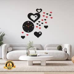 Stylish 3D Art MDF wood Wall clock