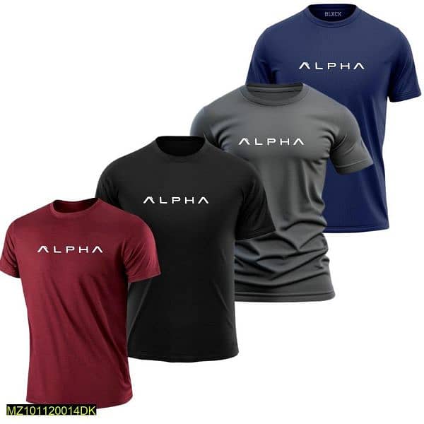 4 pcs dry fit printed T-shirt for men 0