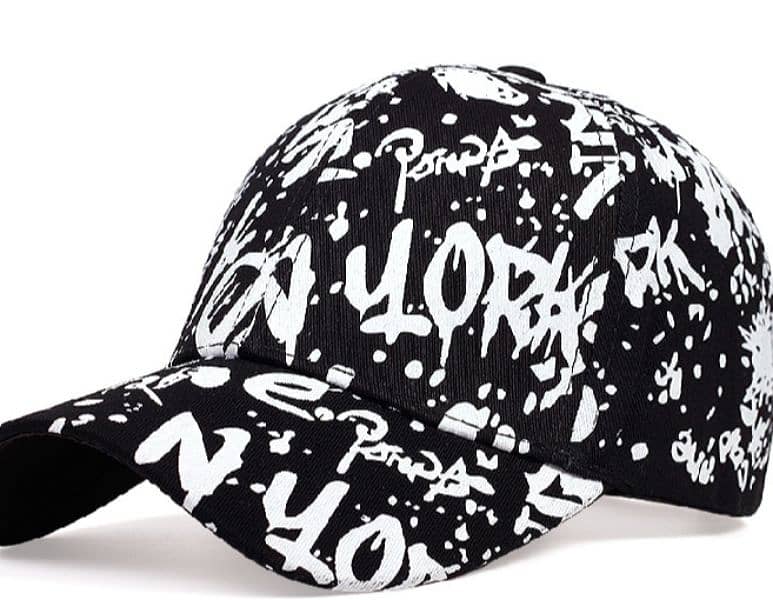 printed cap  with asthetic print 0