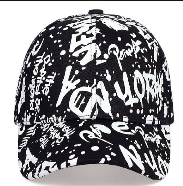 printed cap  with asthetic print 1