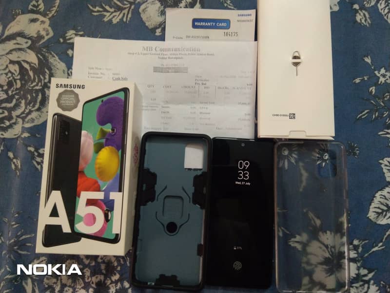 Samsung galaxy A51 8 /128 with box , line and shade in panel, Read add 1